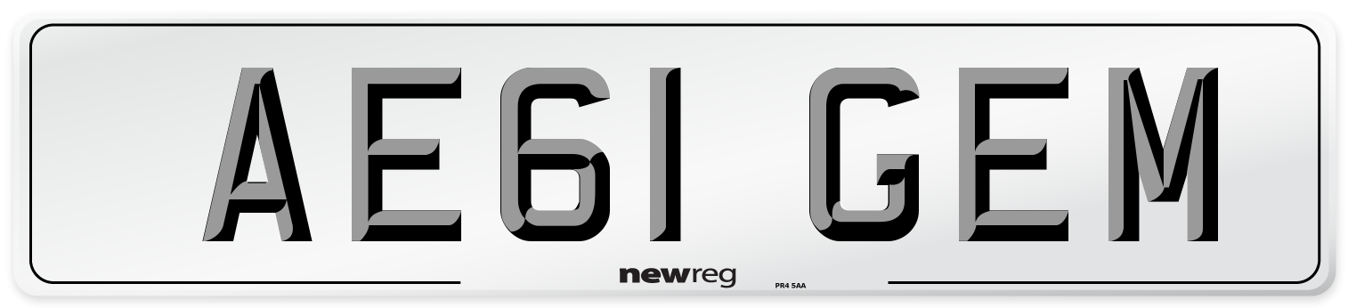 AE61 GEM Number Plate from New Reg
